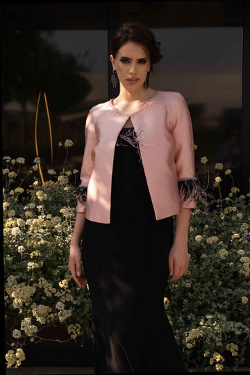 Giacca Bolero Corta C/Piume Curvy Allure C24-90